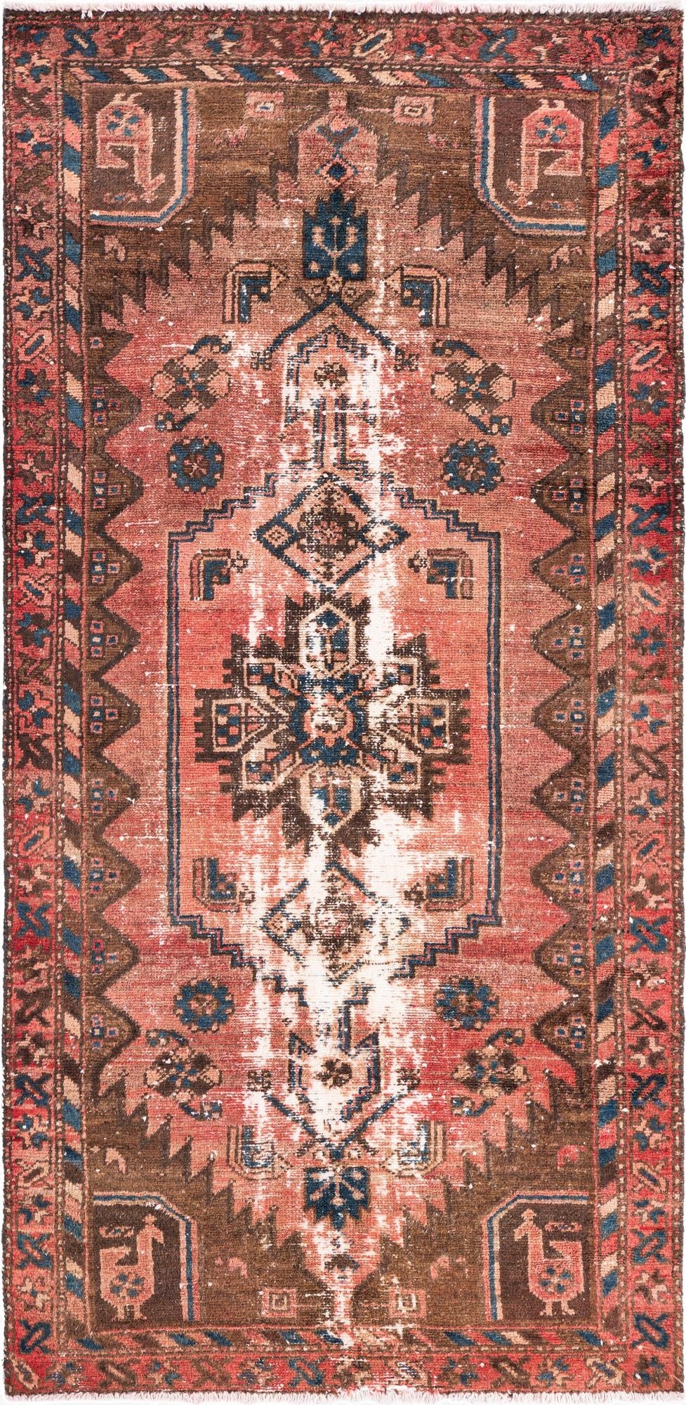 3' 3 x 6' 9  Hand Knotted Ultra Vintage Persian Wool Runner Rug