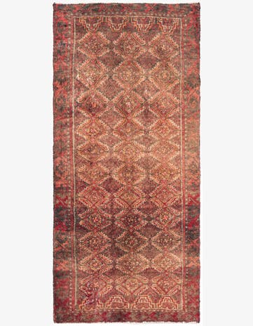 2' 5 x 5' 2 Hand Knotted Ultra Vintage Persian Wool Runner Rug