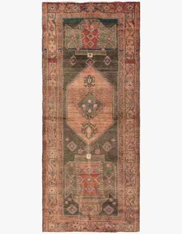 4' 3 x 10' Hand Knotted Ultra Vintage Persian Wool Runner Rug