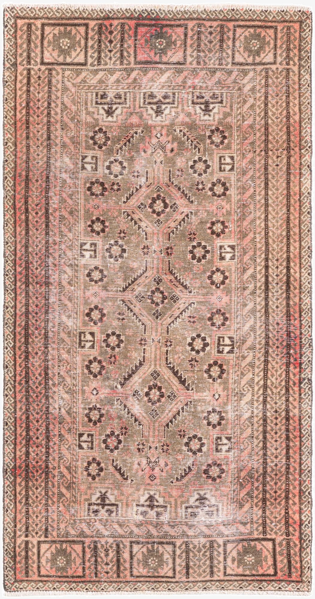 3' 2 x 6' 1  Hand Knotted Ultra Vintage Persian Wool Runner Rug