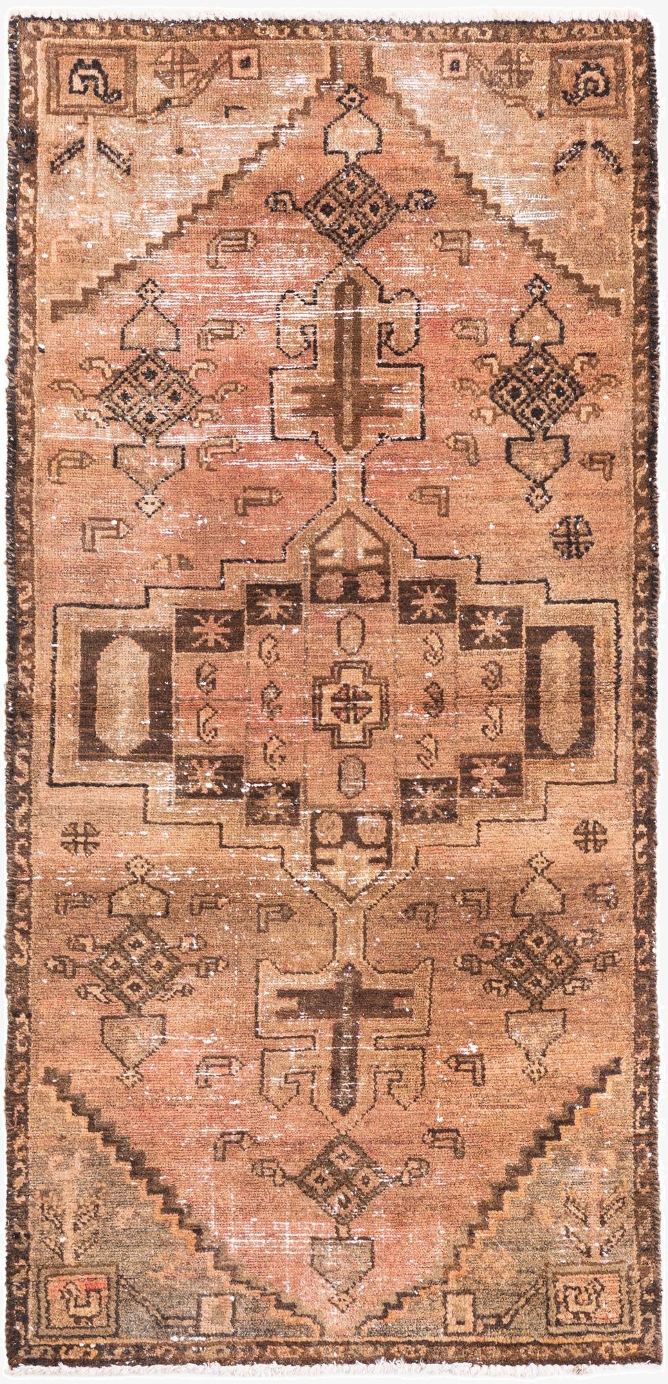 2' 7 x 5' 6  Hand Knotted Ultra Vintage Persian Wool Runner Rug