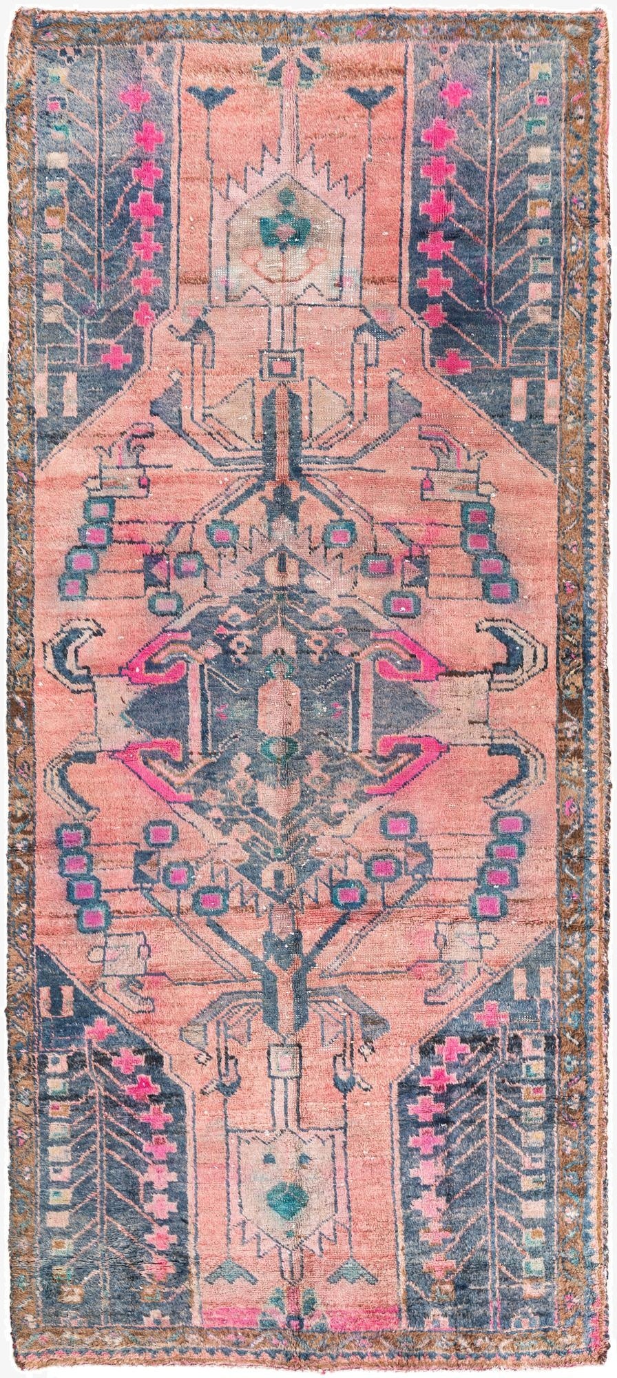 3' 7 x 7' 10  Hand Knotted Ultra Vintage Persian Wool Runner Rug