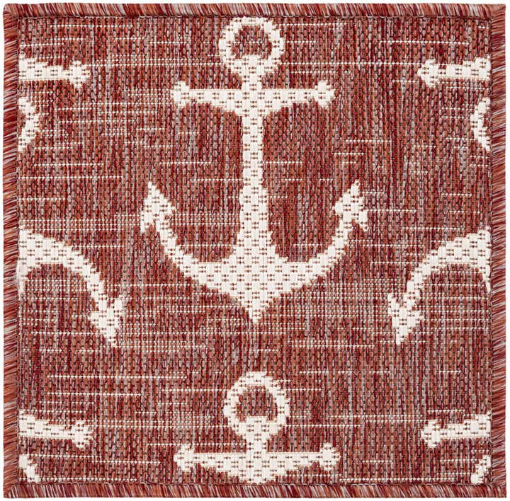 1' 4 x 1' 4 Easy-Clean Coastal Indoor / Outdoor Sample Rug