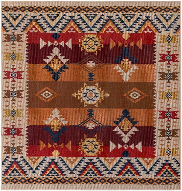 Detail image of 7' 10 x 7' 10 Easy-Clean Baja Indoor / Outdoor Square Rug