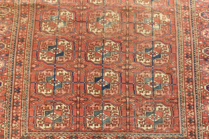 4' 4 x 5' 2 Hand Knotted Balouch Persian Wool Square Rug