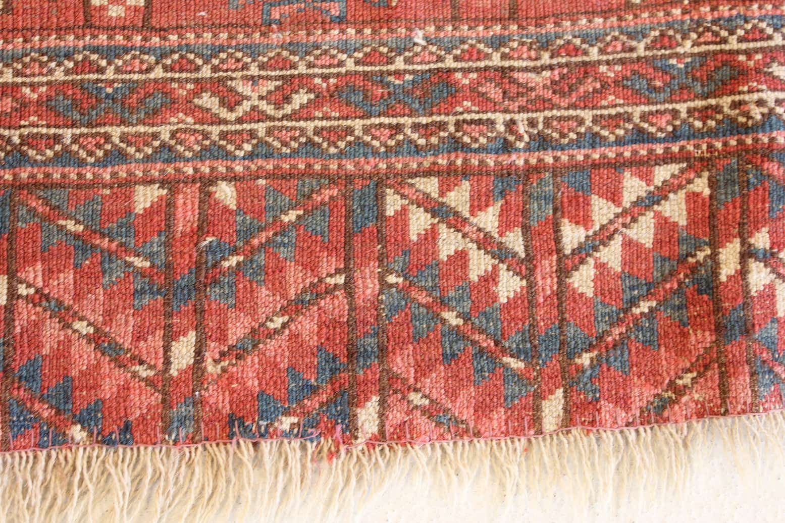 4' 4 x 5' 2 Hand Knotted Balouch Persian Wool Square Rug