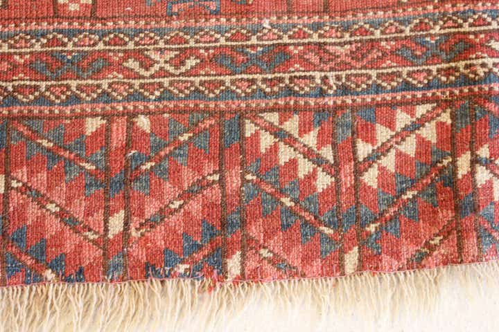 4' 4 x 5' 2 Hand Knotted Balouch Persian Wool Square Rug