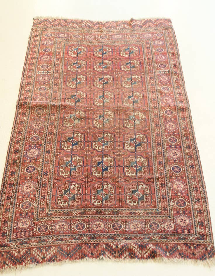 Detail image of 4' 4 x 5' 2 Hand Knotted Balouch Persian Wool Square Rug