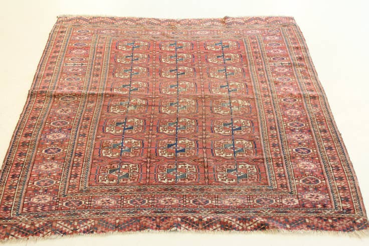 Detail image of 4' 4 x 5' 2 Hand Knotted Balouch Persian Wool Square Rug