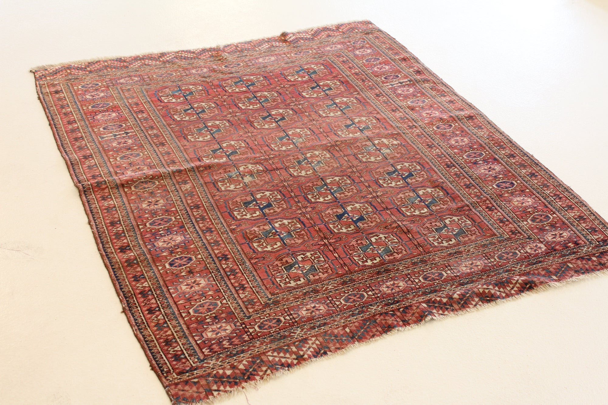 4' 4 x 5' 2 Hand Knotted Balouch Persian Wool Square Rug