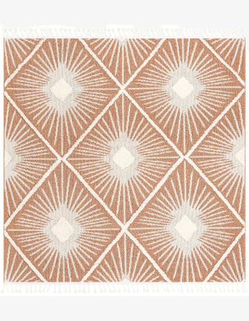 Rust Red Boho Square Rug