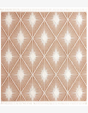 Rust Red Boho Square Rug