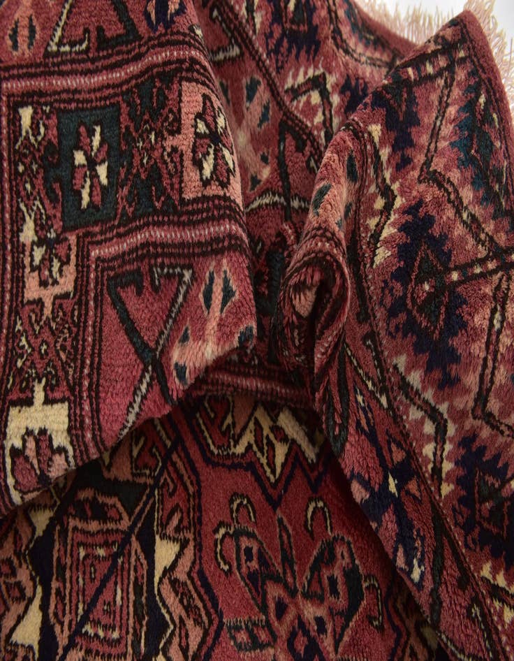 Detail image of 6' 3 x 6' 4 Hand Knotted Bokhara Wool Square Rug