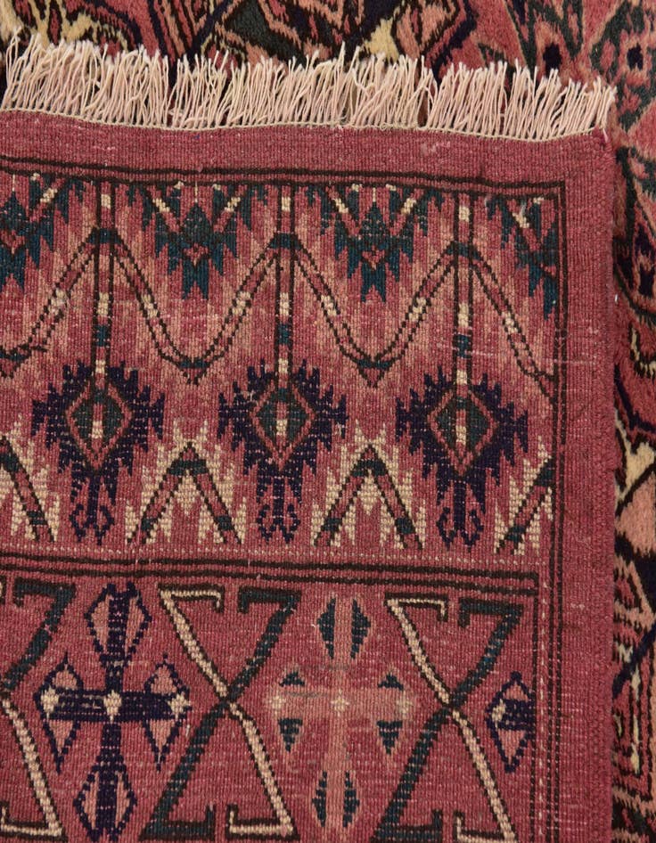 Detail image of 6' 3 x 6' 4 Hand Knotted Bokhara Wool Square Rug