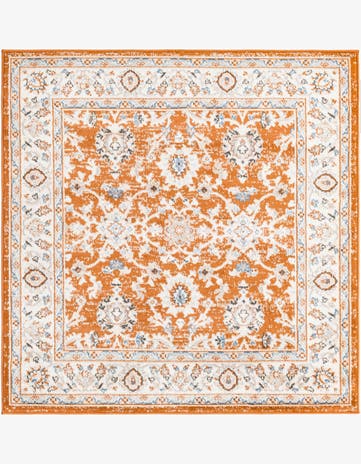 Rust Red Charlotte Square Rug