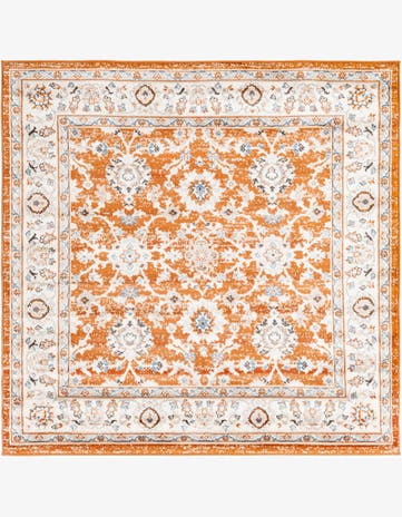 Rust Red Charlotte Square Rug