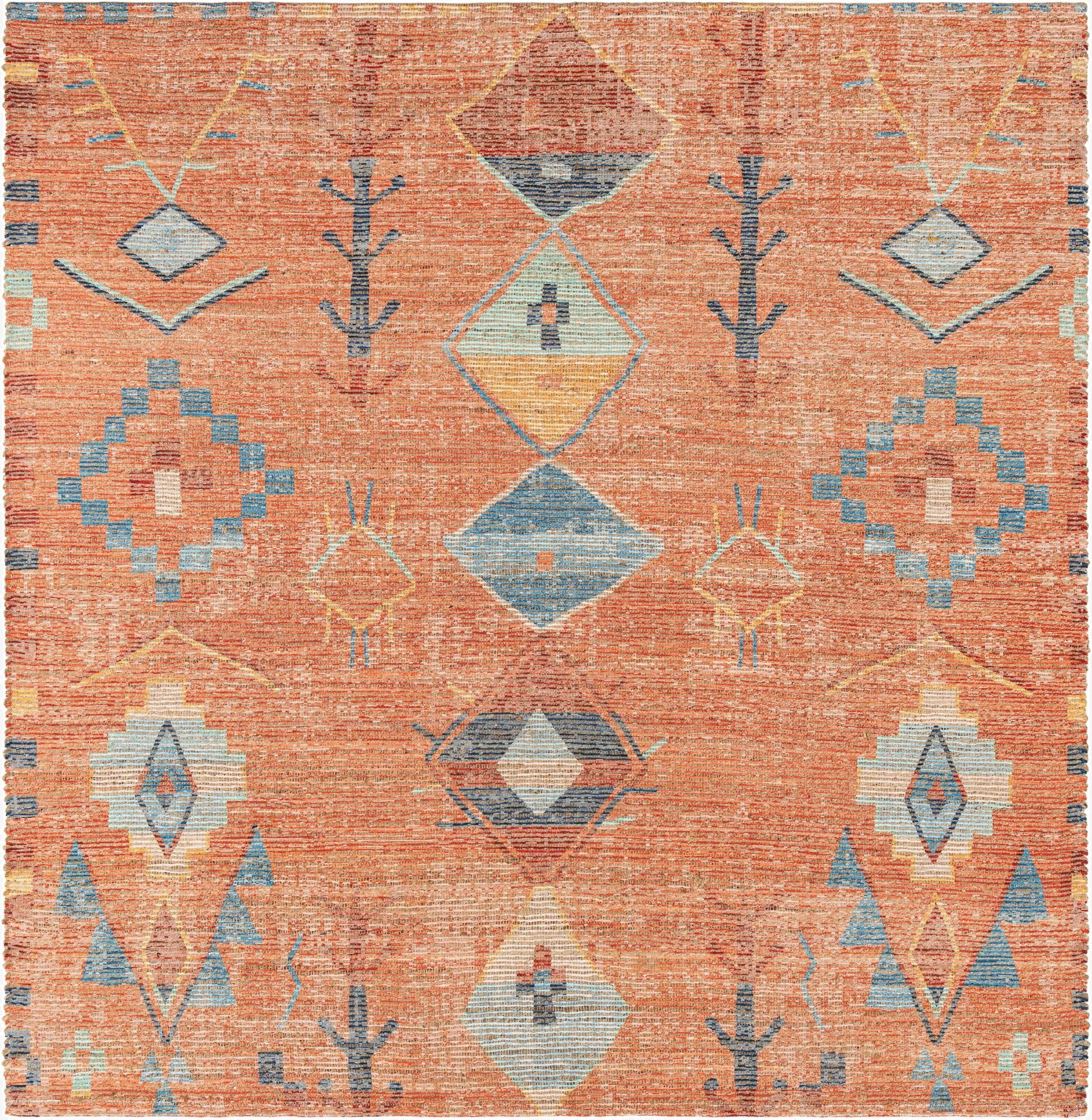 7' 10 x 7' 10  Hand Woven Chenille Jute Square Rug