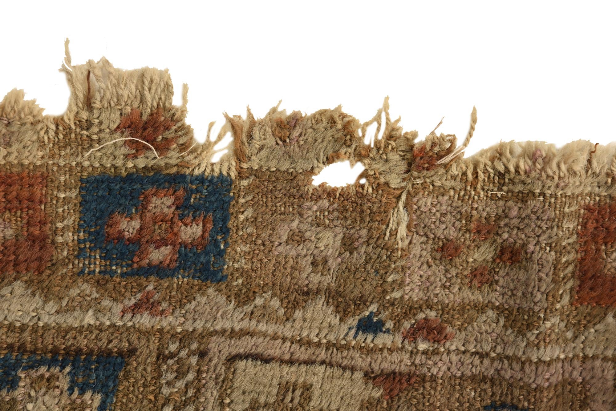 3' 10 x 4' 5 Hand Knotted Hamedan Persian Wool Square Rug