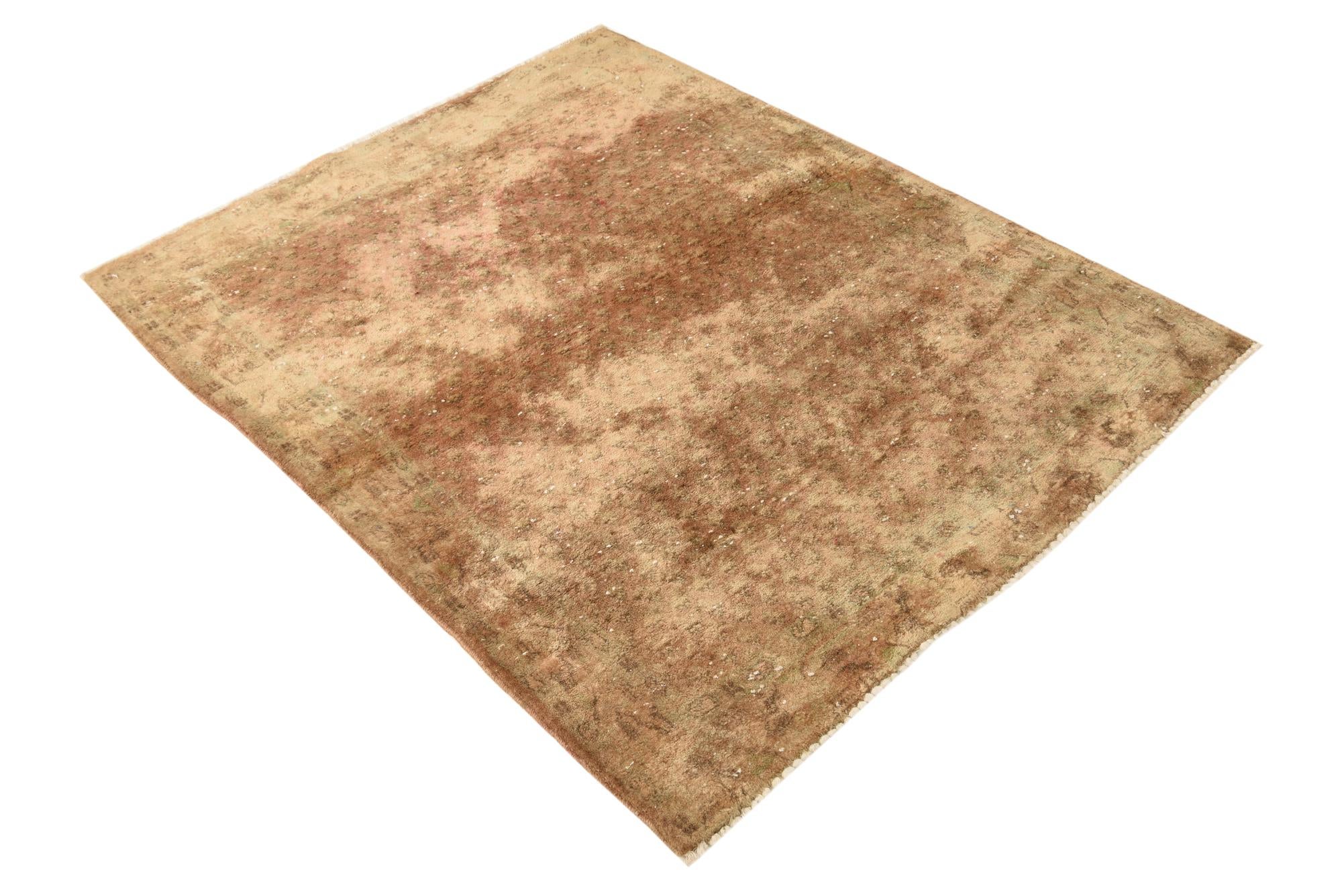3' 8 x 4' 10 Hand Knotted Hamedan Persian Wool Square Rug