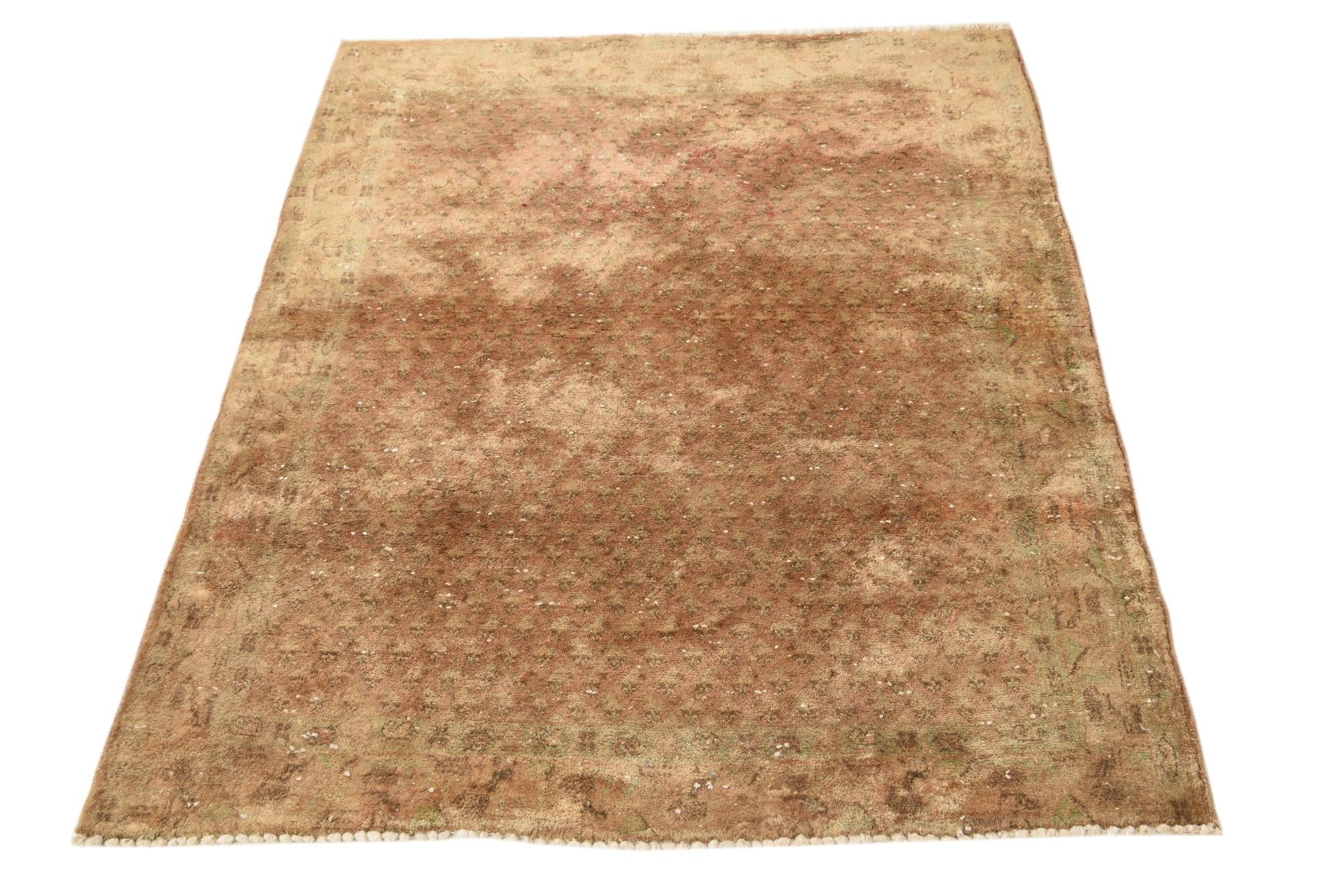 3' 8 x 4' 10 Hand Knotted Hamedan Persian Wool Square Rug