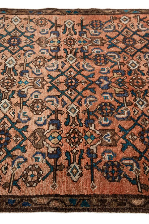 Detail image of 2' 10 x 9' 2 Hand Knotted Hamedan Persian Wool Square Rug