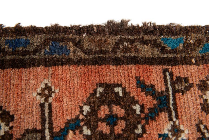 Detail image of 2' 10 x 9' 2 Hand Knotted Hamedan Persian Wool Square Rug