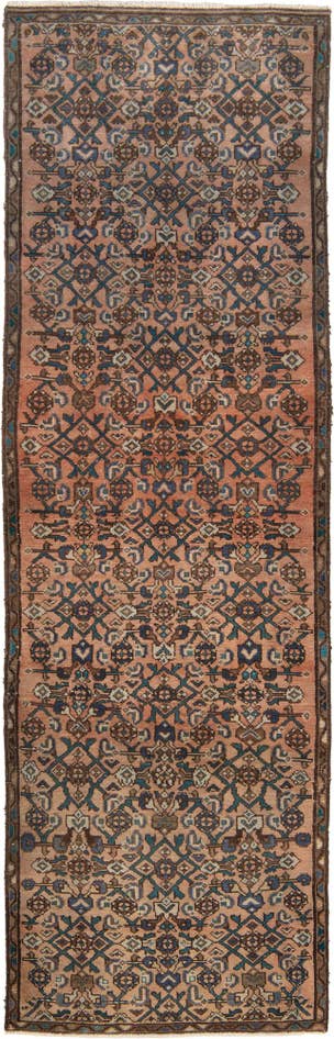 Detail image of 2' 10 x 9' 2 Hand Knotted Hamedan Persian Wool Square Rug