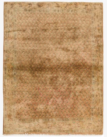 3' 8 x 4' 10 Hand Knotted Hamedan Persian Wool Square Rug