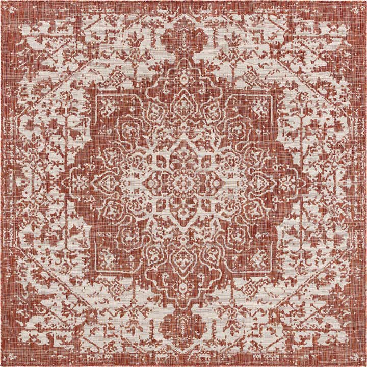 7' 10 x 7' 10 Easy-Clean Jill Zarin Dubai Indoor / Outdoor Square Rug