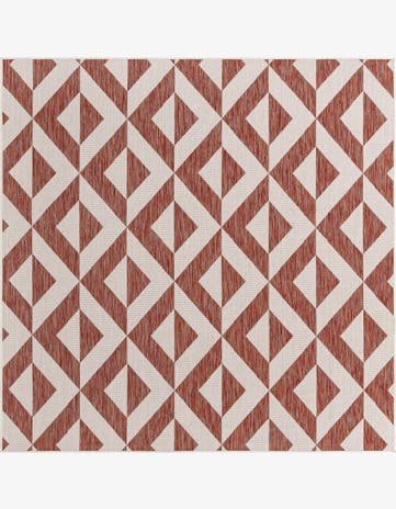 Rust Red Easy-Clean Jill Zarin Napa Indoor / Outdoor Square Rug