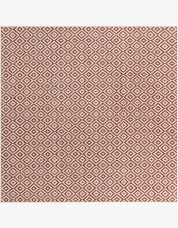 Rust Red Easy-Clean Jill Zarin Costa Rica Indoor / Outdoor Square Rug