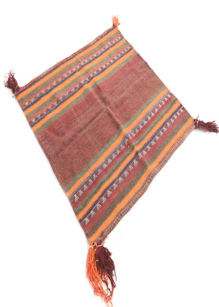 3' 7 x 3' 8 Hand Woven Kilim Afghan Wool Square Rug