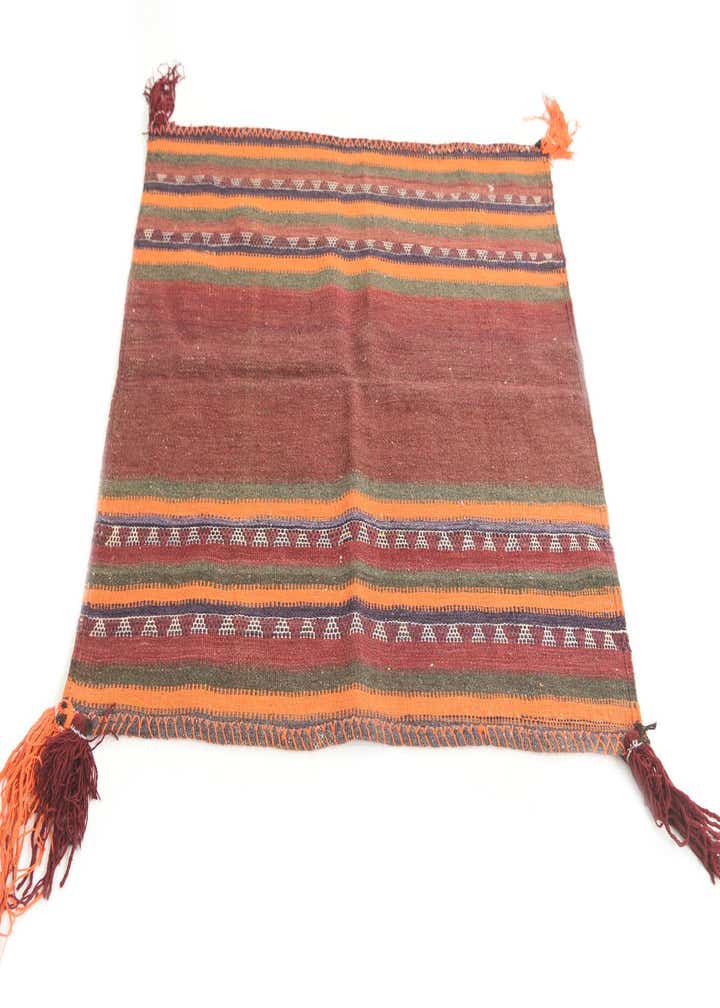 3' 7 x 3' 8 Hand Woven Kilim Afghan Wool Square Rug