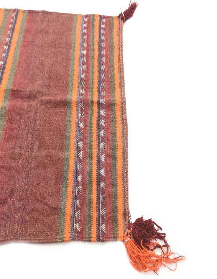 Detail image of 3' 7 x 3' 8 Hand Woven Kilim Afghan Wool Square Rug