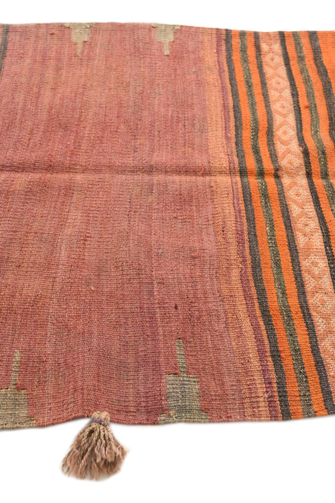 3' 5 x 3' 6 Hand Woven Kilim Afghan Wool Square Rug