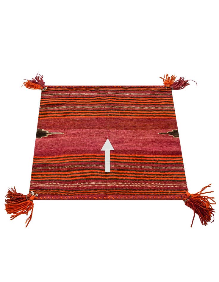 Detail image of 3' 2 x 3' 2 Hand Woven Kilim Fars Wool Square Rug