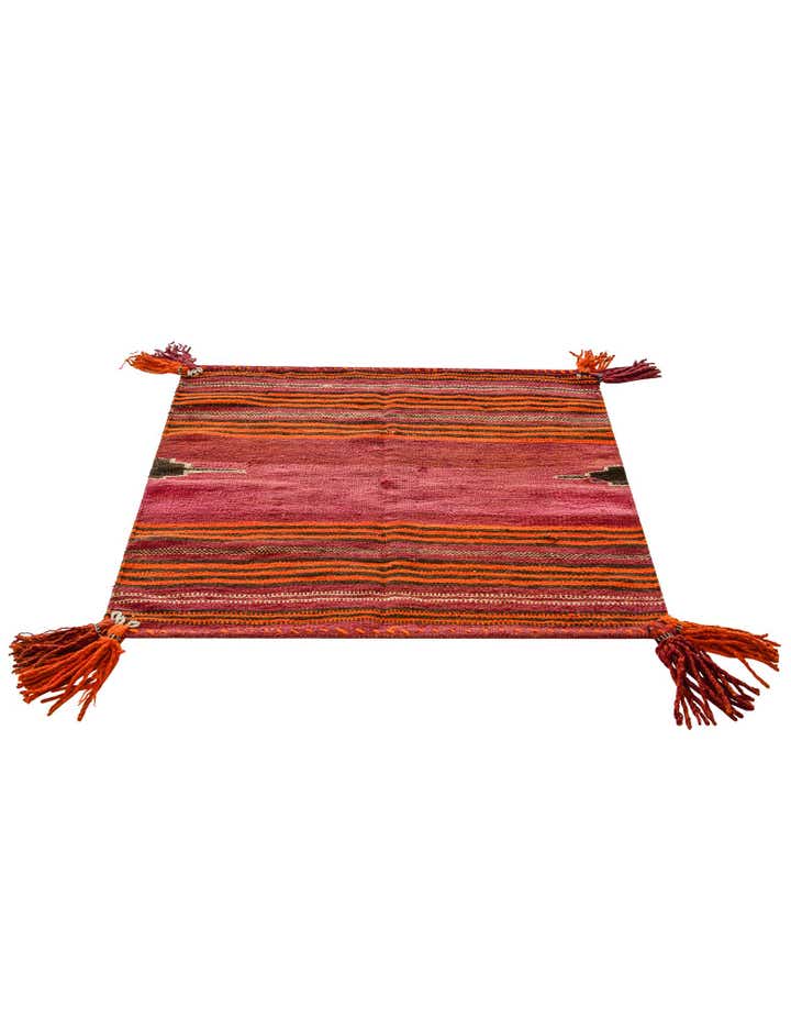 3' 2 x 3' 2 Hand Woven Kilim Fars Wool Square Rug