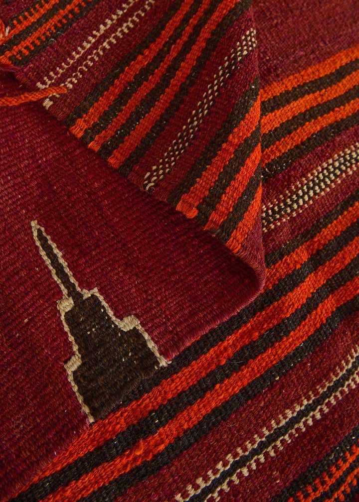 3' 2 x 3' 2 Hand Woven Kilim Fars Wool Square Rug