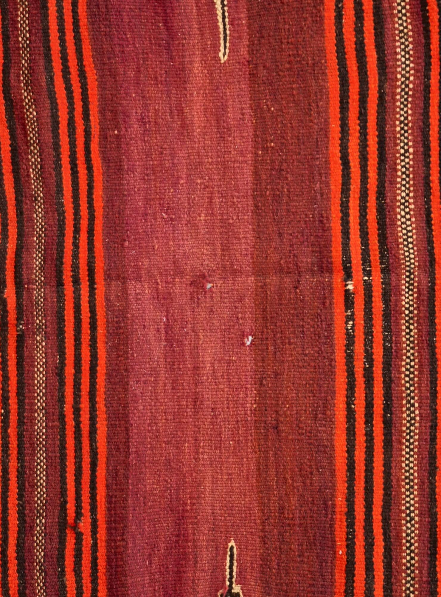 3' 2 x 3' 2 Hand Woven Kilim Fars Wool Square Rug