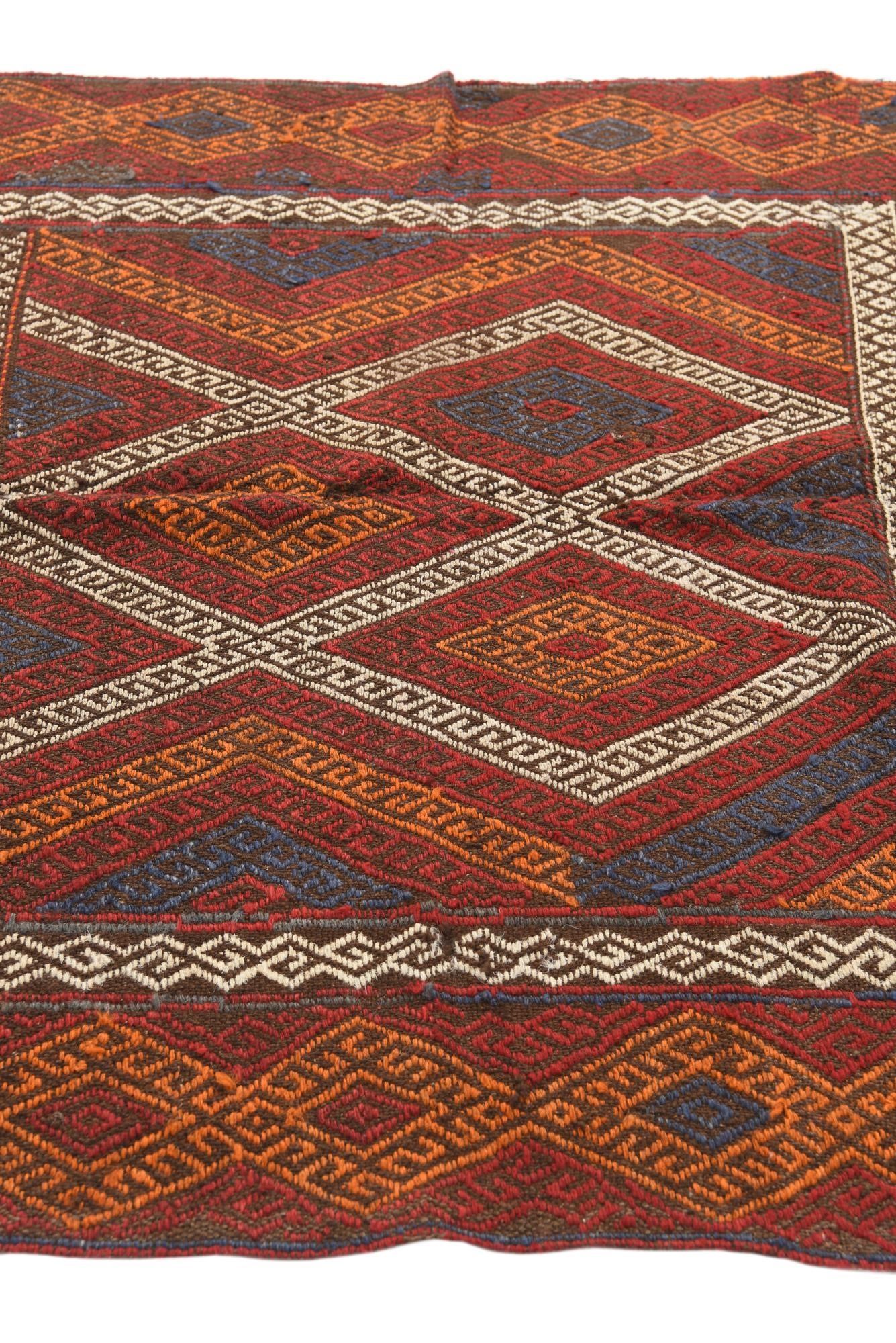 4' x 4' 3 Hand Woven Kilim Fars Wool Square Rug