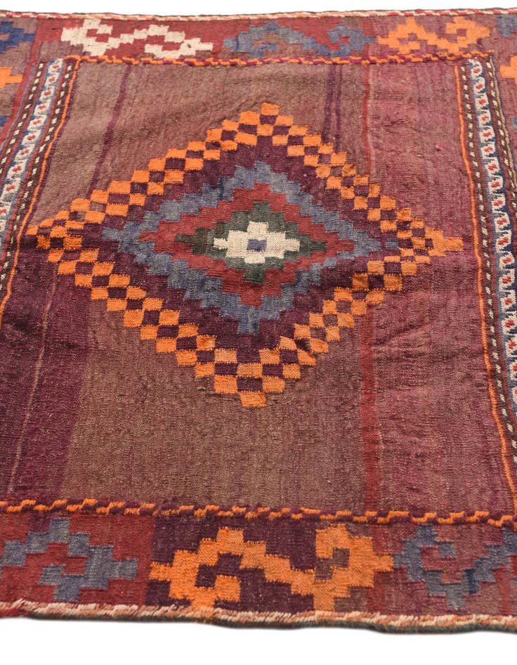 Detail image of 3' 9 x 3' 10 Hand Woven Kilim Fars Wool Square Rug