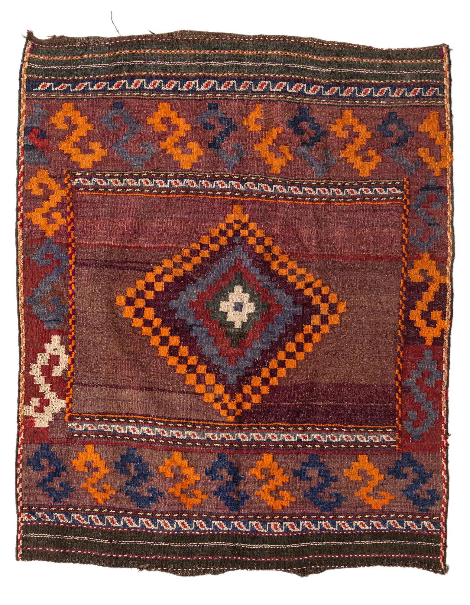 3' 9 x 3' 10 Hand Woven Kilim Fars Wool Square Rug