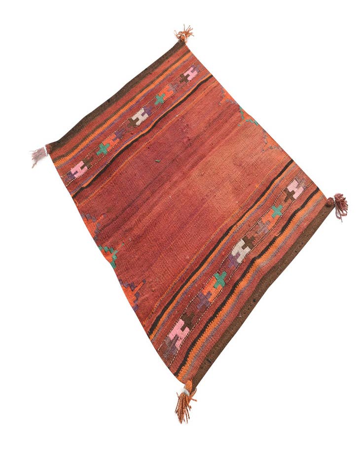 Detail image of 3' 3 x 3' 8  Hand Woven Kilim Fars Wool Square Rug