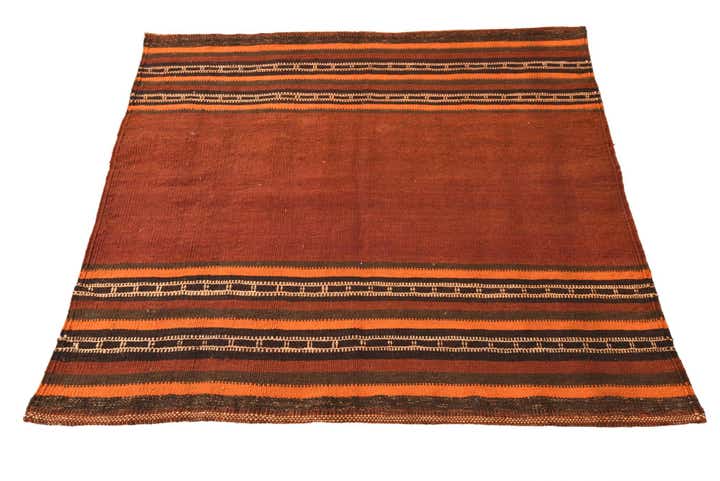 3' 9 x 3' 10 Hand Woven Kilim Fars Wool Square Rug