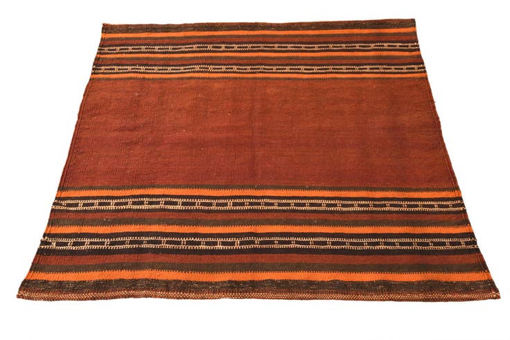 Detail image of 3' 9 x 3' 10 Hand Woven Kilim Fars Wool Square Rug