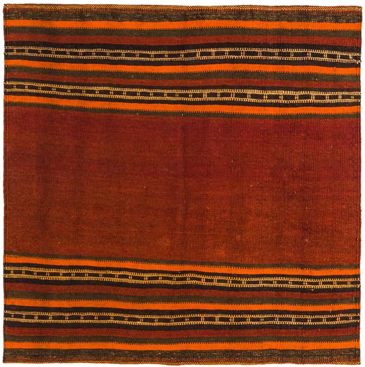 3' 9 x 3' 10 Hand Woven Kilim Fars Wool Square Rug