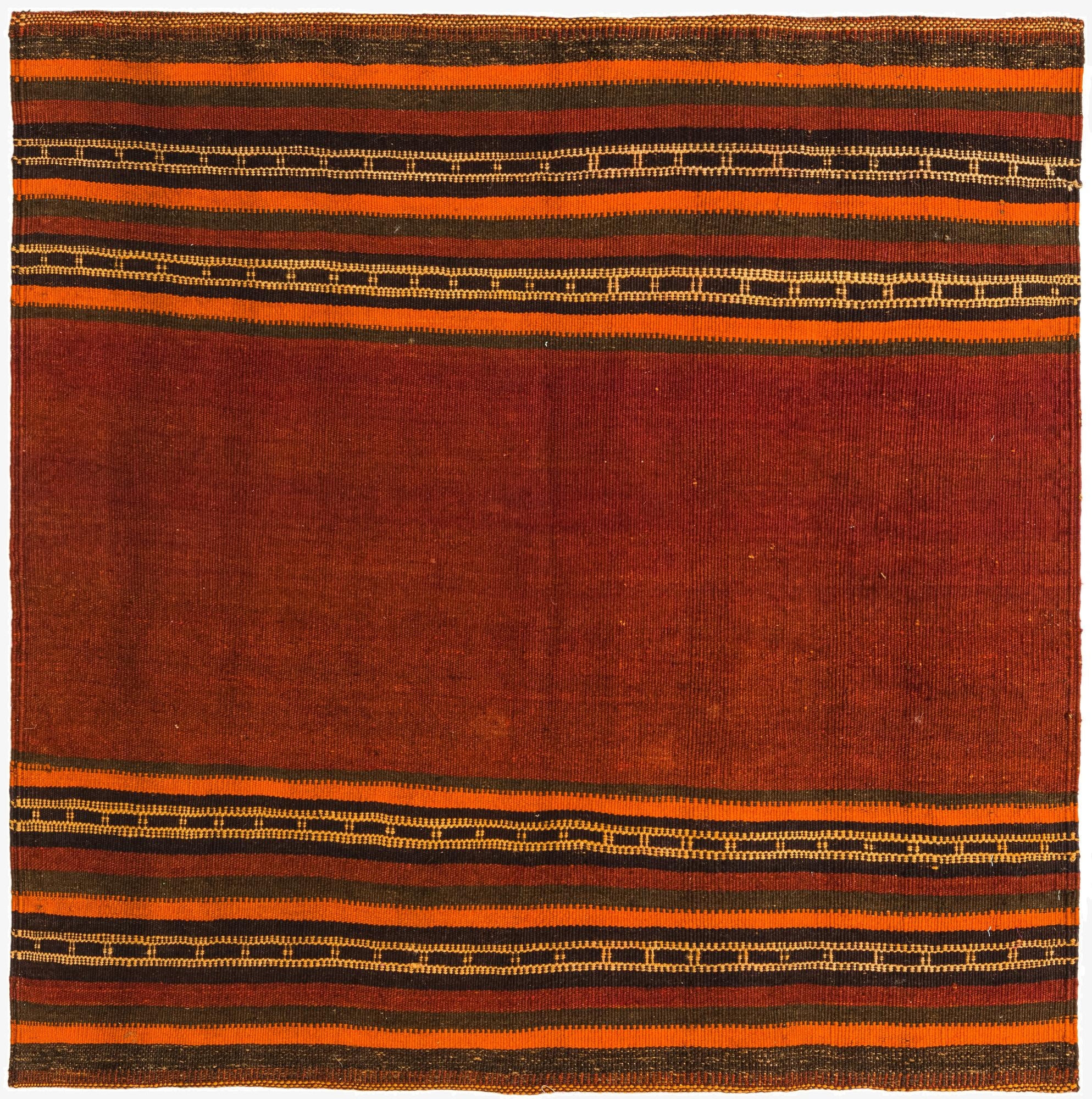 3' 9 x 3' 10  Hand Woven Kilim Fars Wool Square Rug