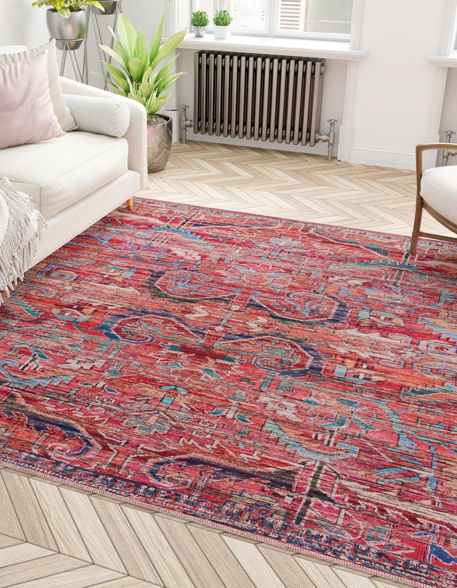7' 3 x 7' 3 Washable Maahru Square Rug