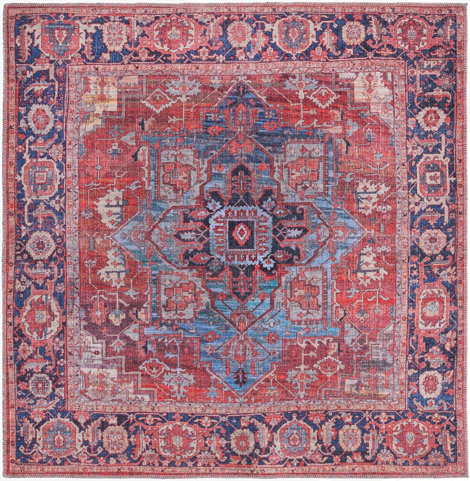 Primary image  5' 3 x 5' 3  Washable Maahru Square Rug