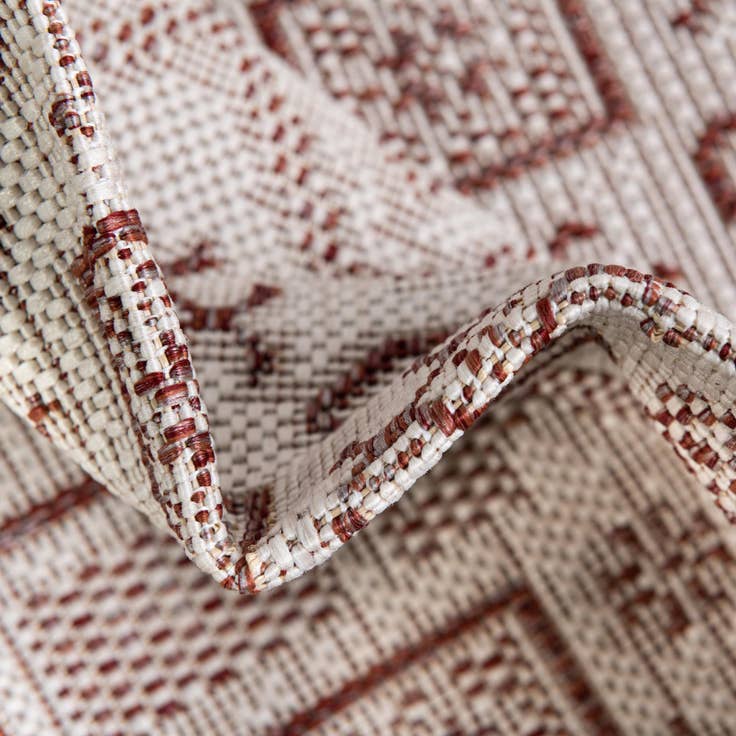 Detail image of 7' 10 x 7' 10 Easy-Clean Aztec Indoor / Outdoor Square Rug